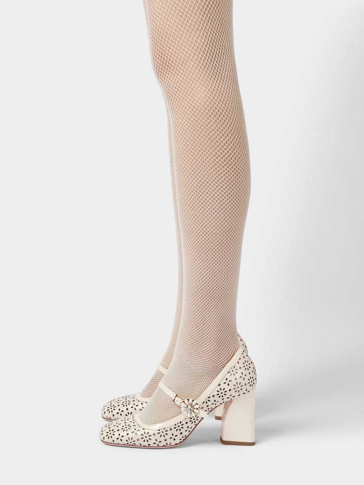 Roger Vivier Leather New Tres Viv Mary Jane Pumps 85 In Off-white
