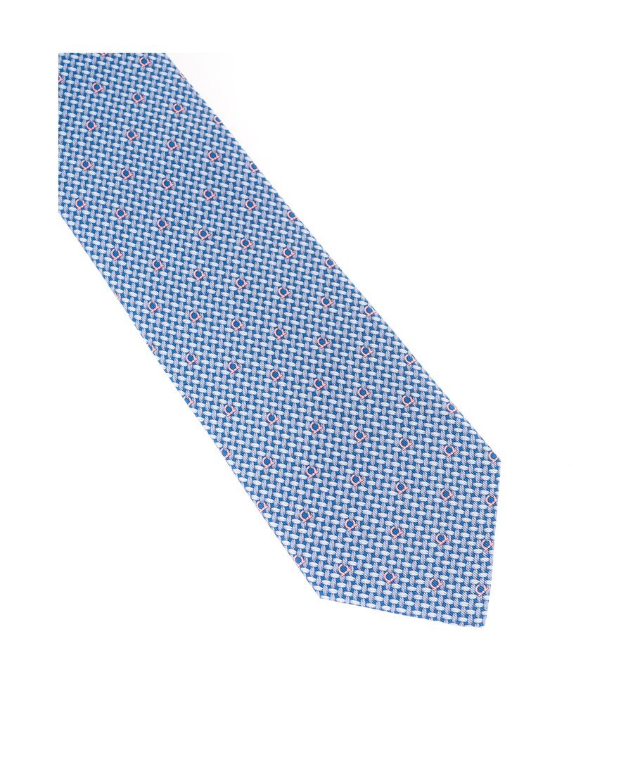 Ferragamo Gancini Print Tie In Blue