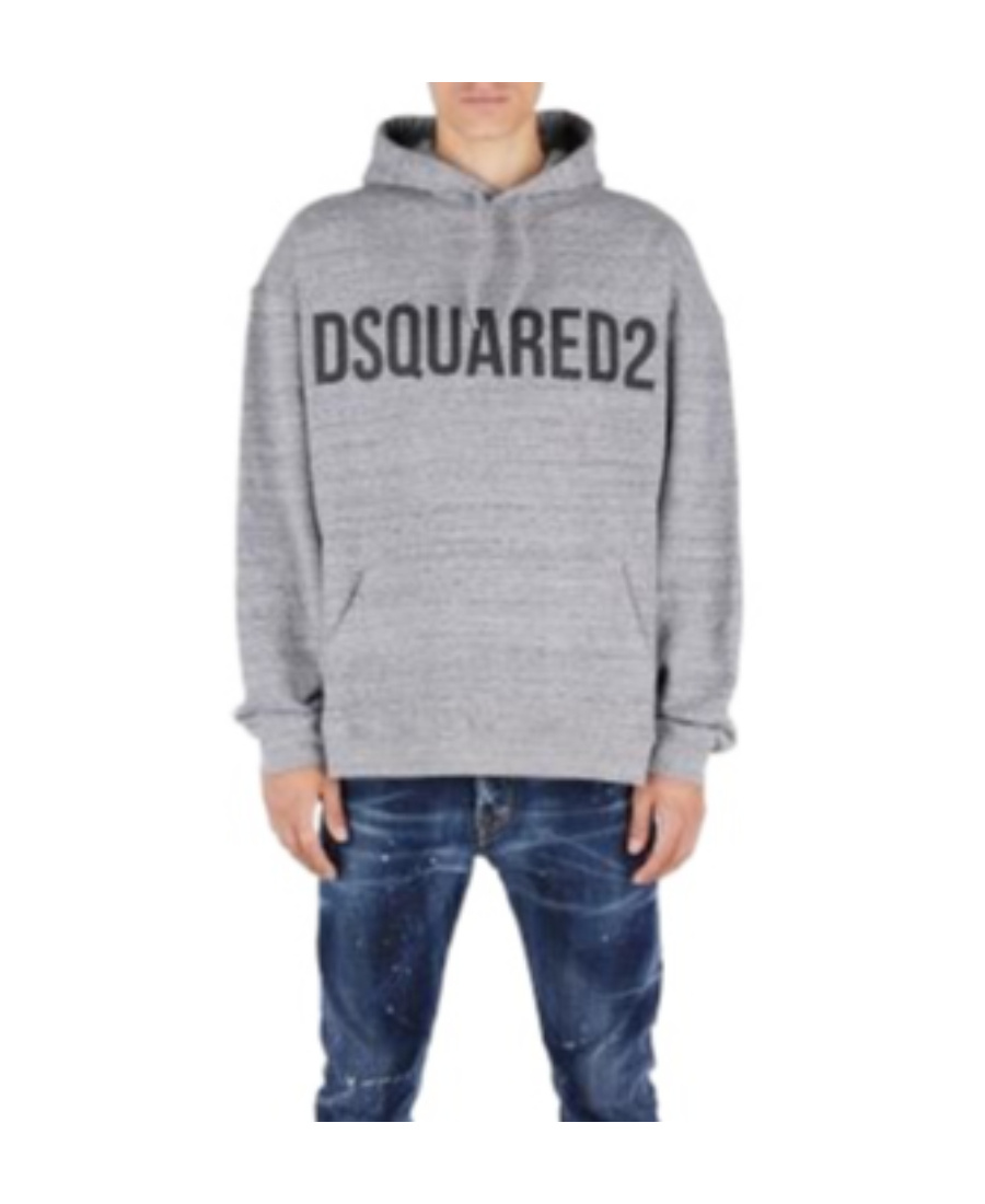 Dsquared2 Logo-print Cotton Hoodie In Gray