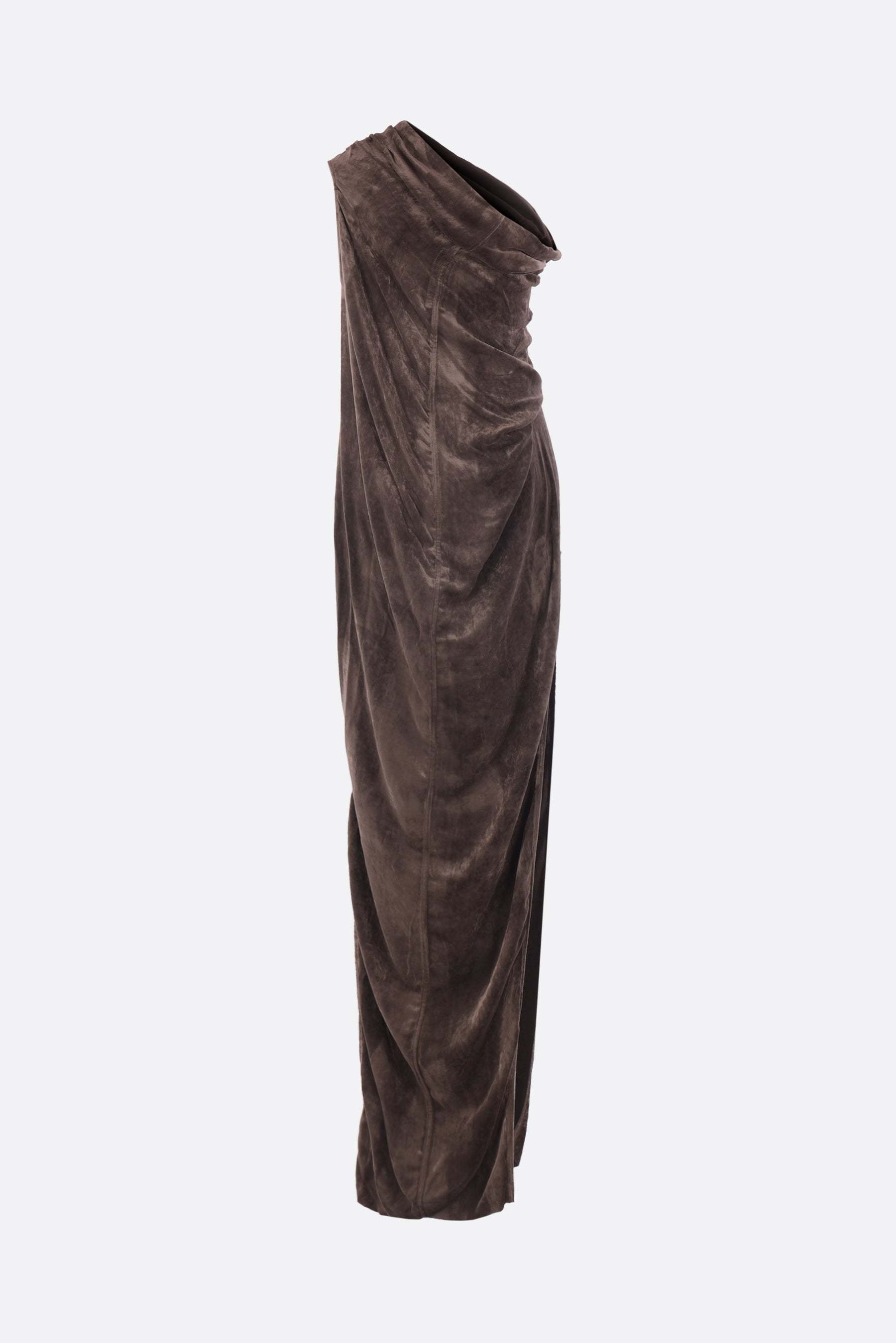 Rick Owens Athena Arrowhead Gown In Brown