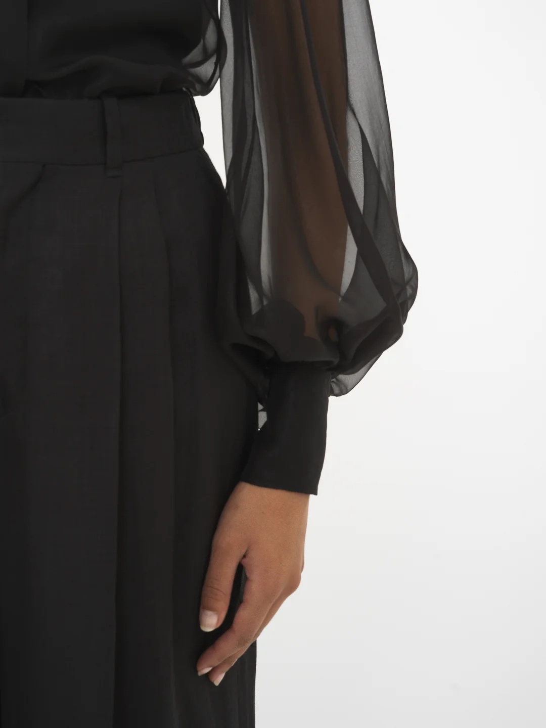 Chloé Long-sleeved Shirt With Shrunken Sleeves In Gray