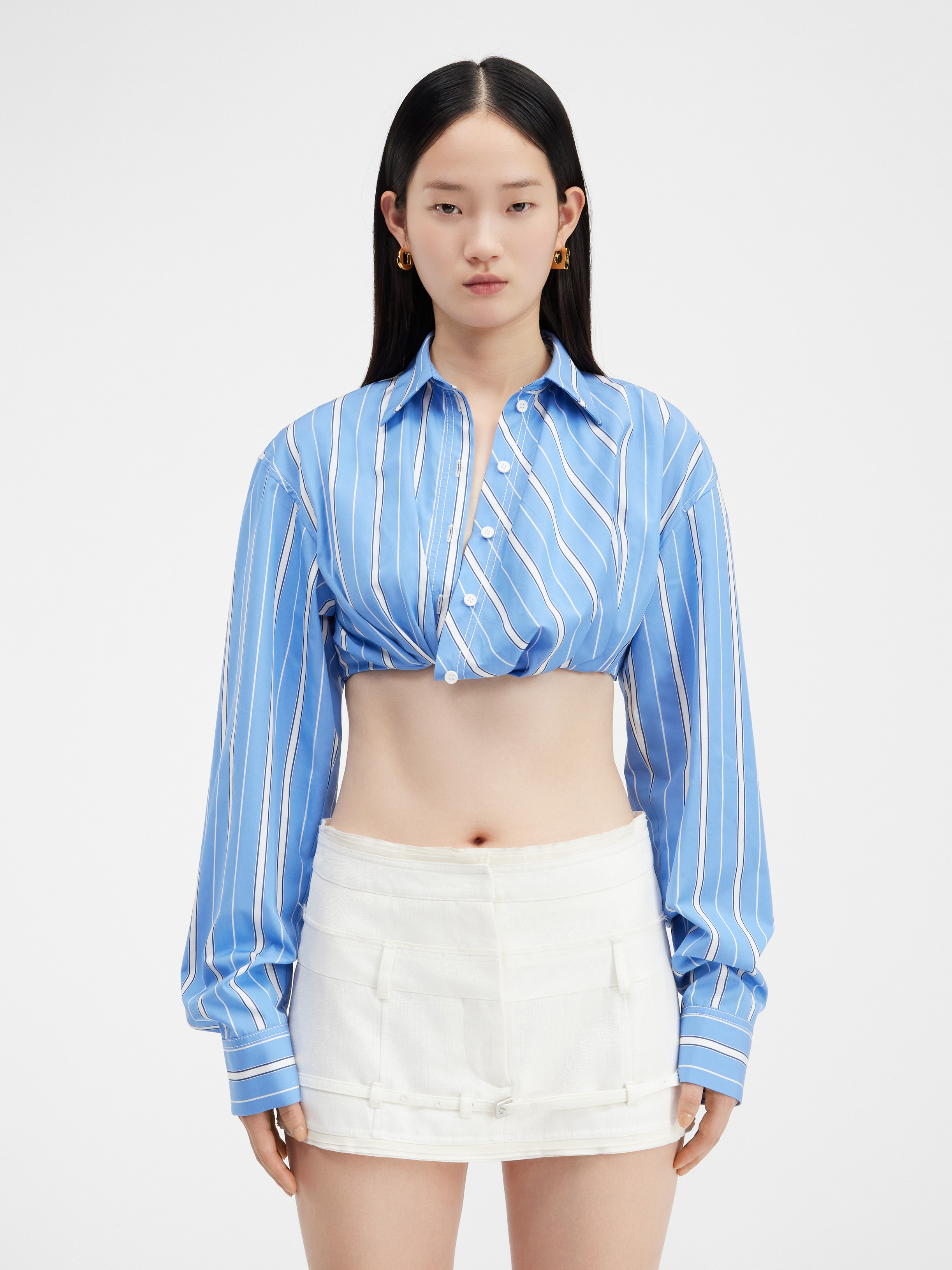 Jacquemus La Chemise Bahia Courte In Blue