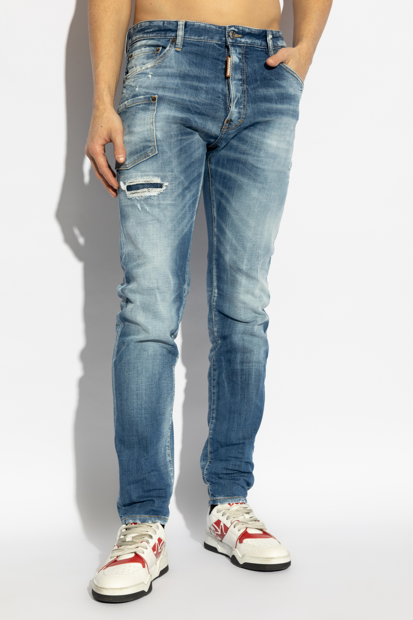Dsquared2 Belt-loop Jeans In Blue