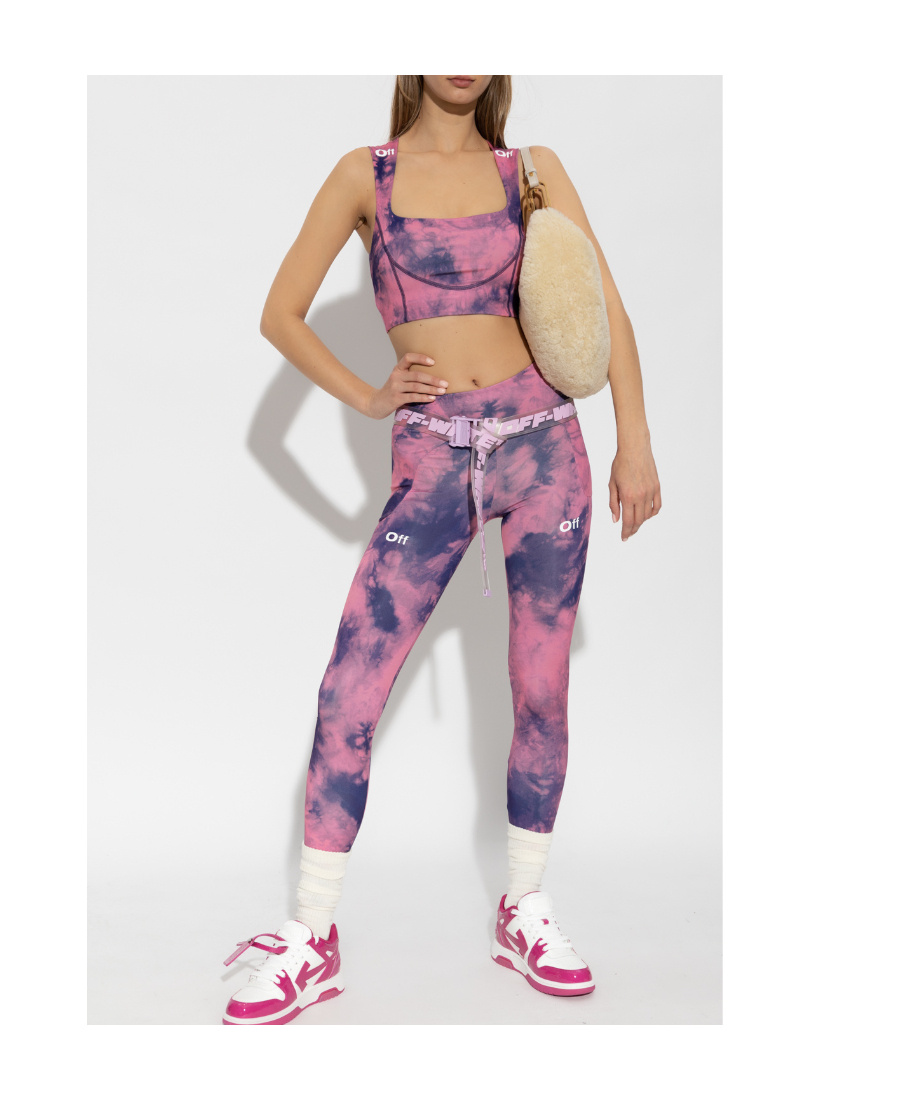 Off-white Pink Tie-dye Sport Bra In Multi