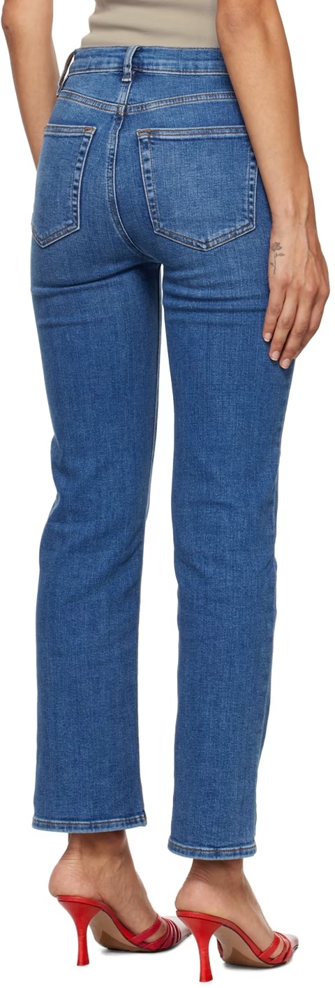 Frame Le Sleek High Waist Ankle Straight Leg Jeans In Blue