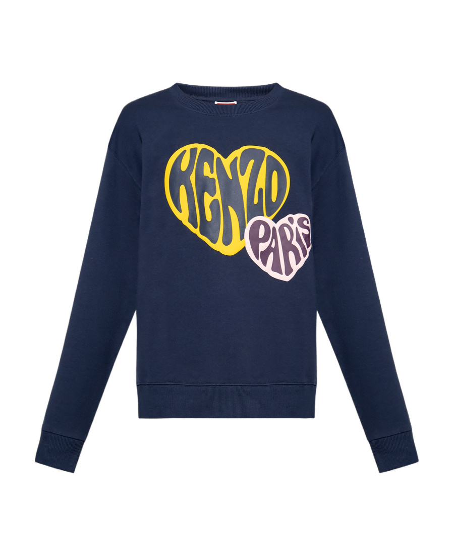 Kenzo Hearts Classic Sweatshirt In Blue