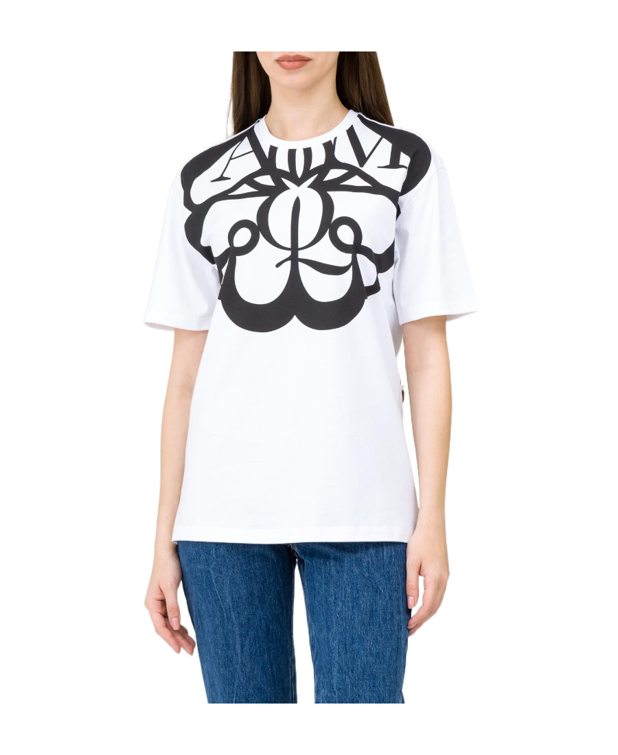 Alexander Mcqueen Exploded Seal Logo-print T-shirt In Black