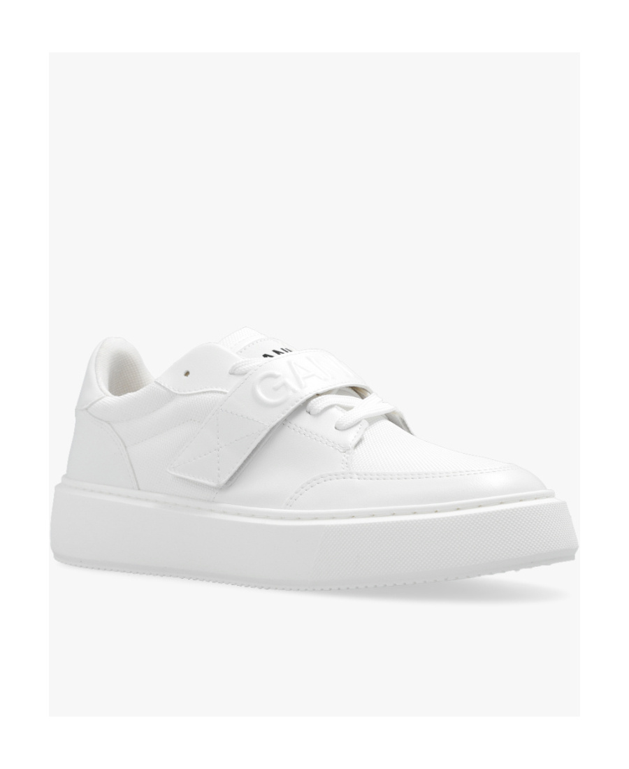 Ganni Touch-strap Low-top Sneakers In White