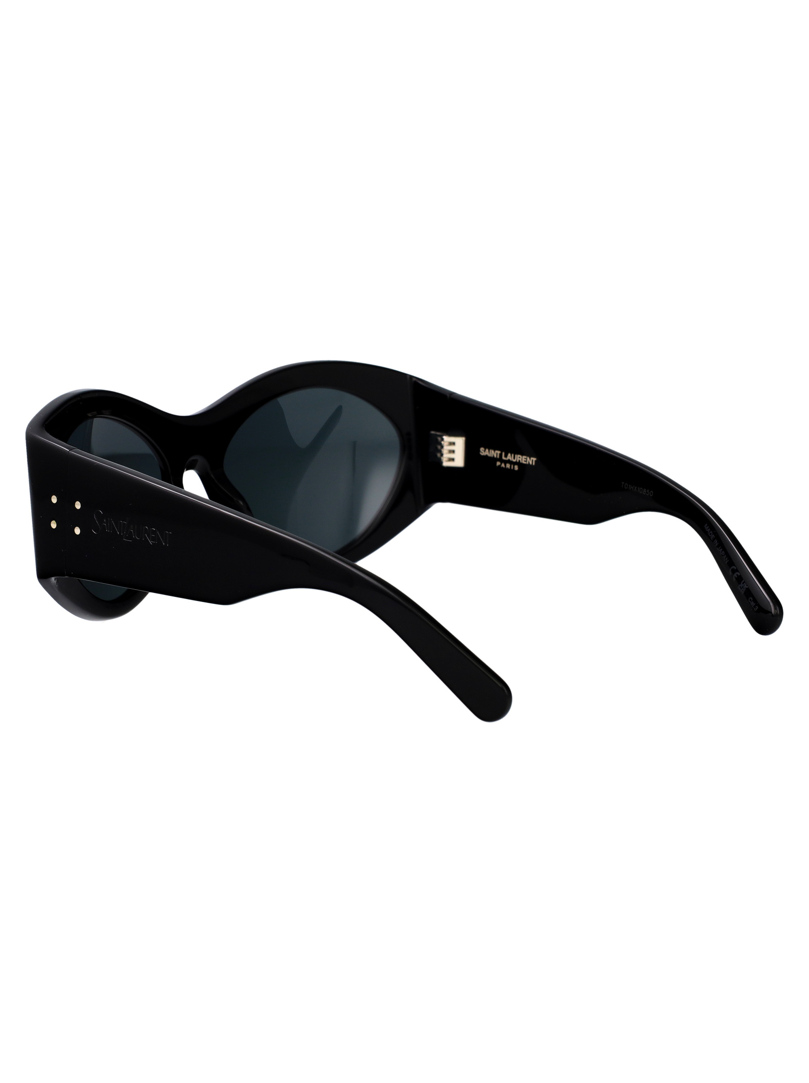 Saint Laurent Black-black-black Recycled Acetate Sunglasses In Black