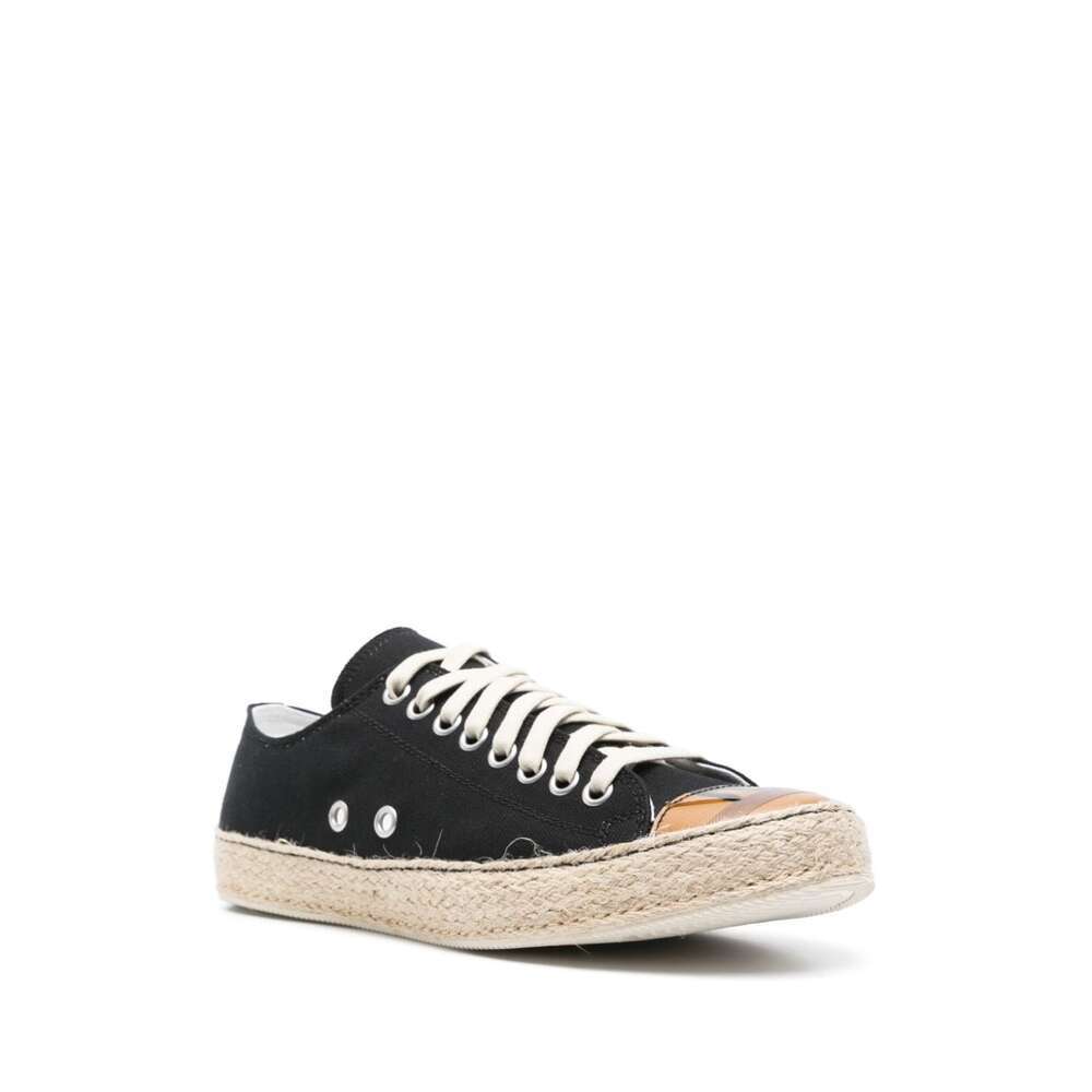 Magliano Braided-sole Canvas Sneakers In Black