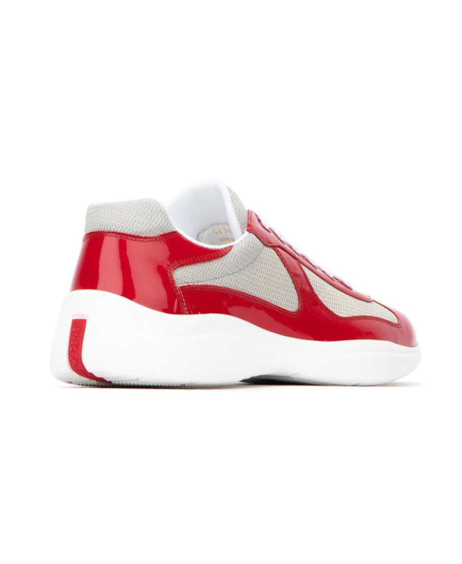 Prada Low Contrasting Panel Sneakers In White