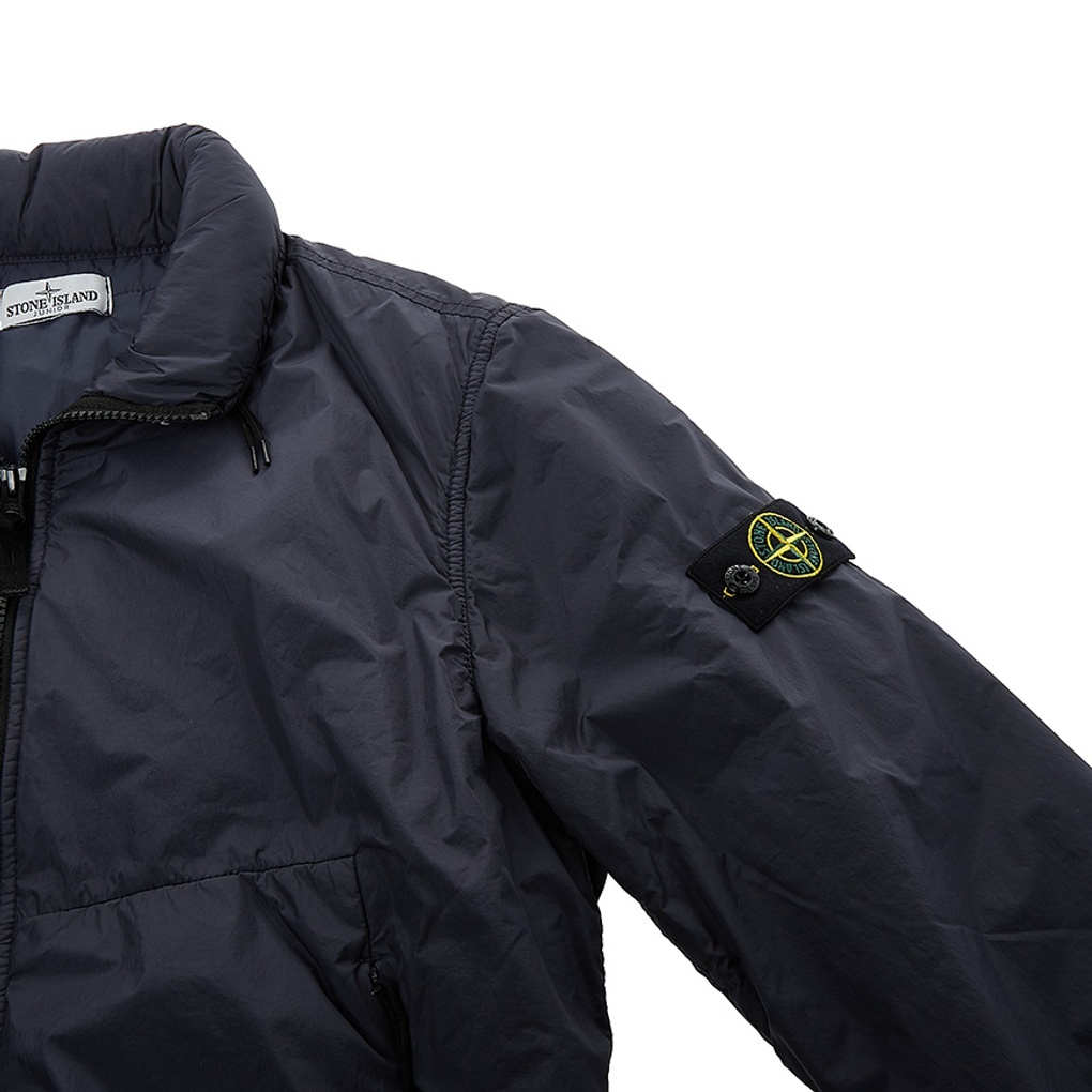 Stone Island Badge Jacket Coat In Blue