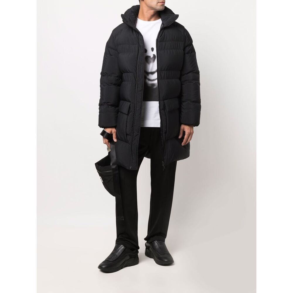 Y-3 Hooded Padded Down Coat In Black