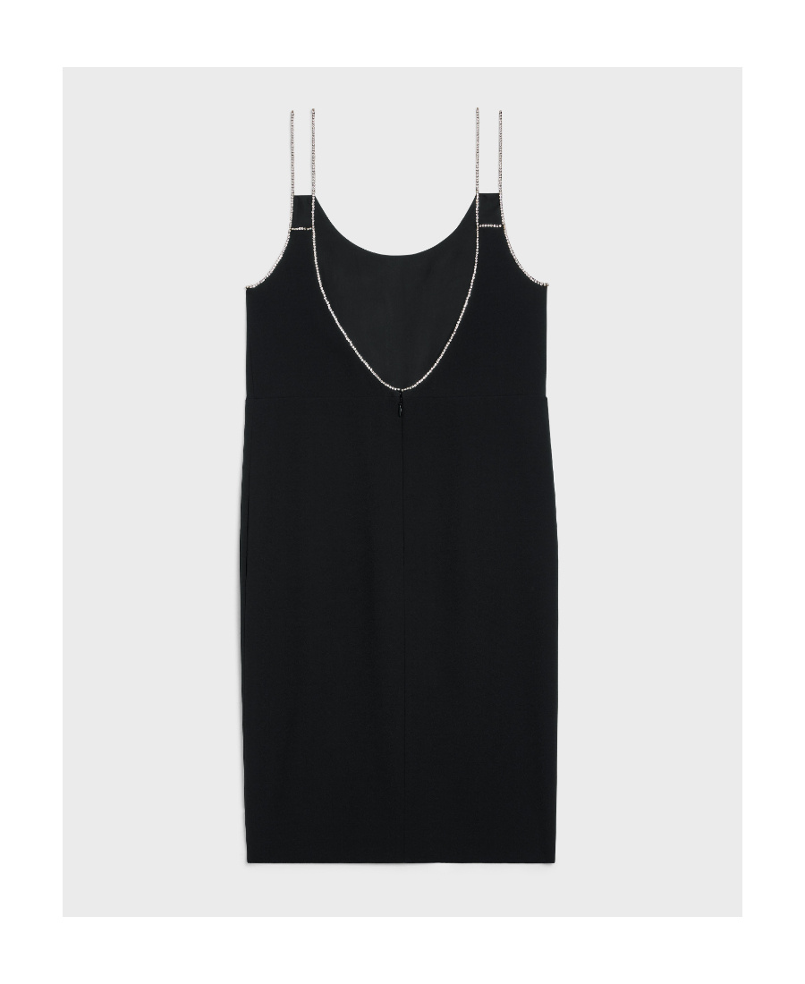 Celine Backless Dress In Viscose Sablé In Black
