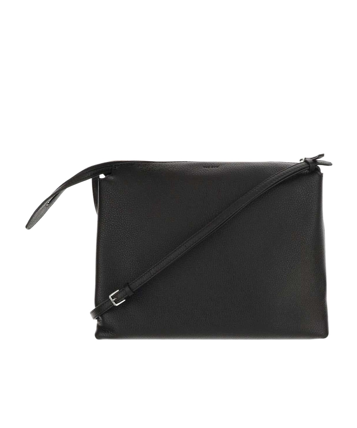 The Row Leather Shoulder Bag In Black