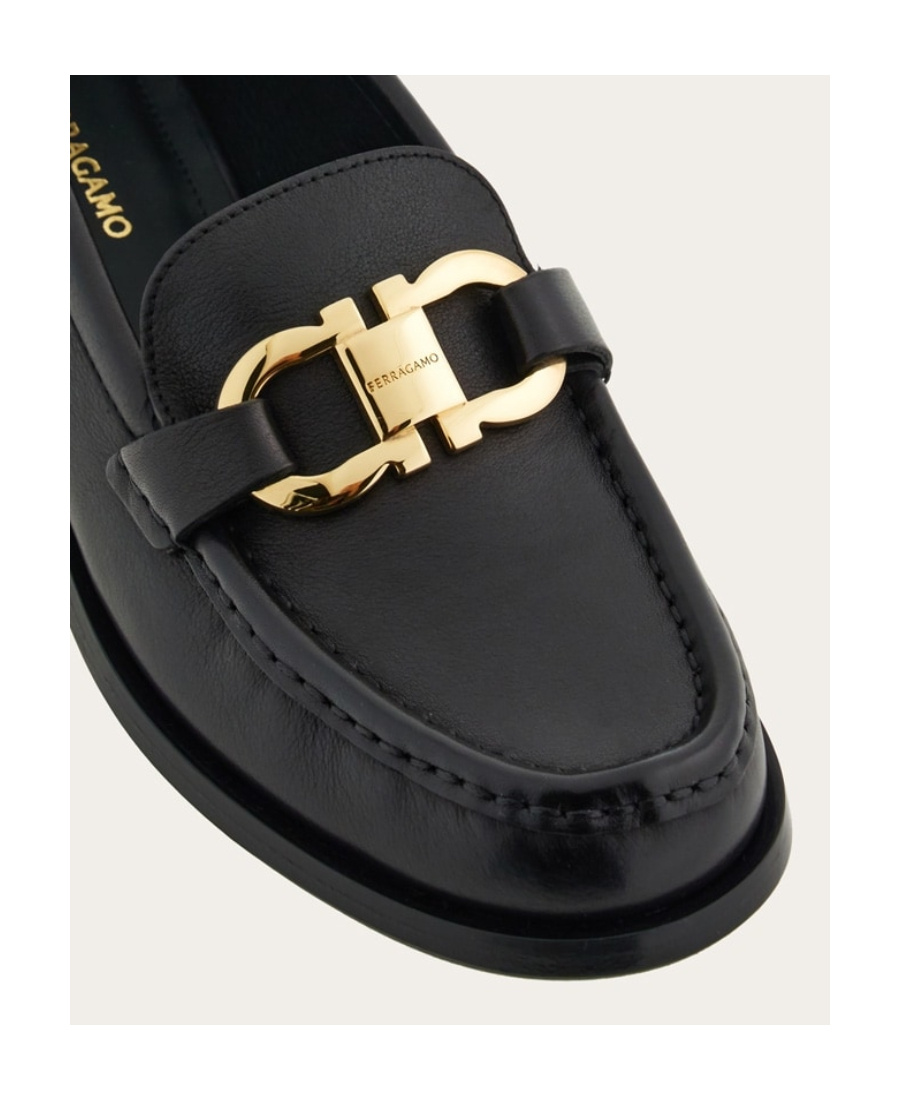 Shop Ferragamo Gancini Buckle-detailed Loafers In Black