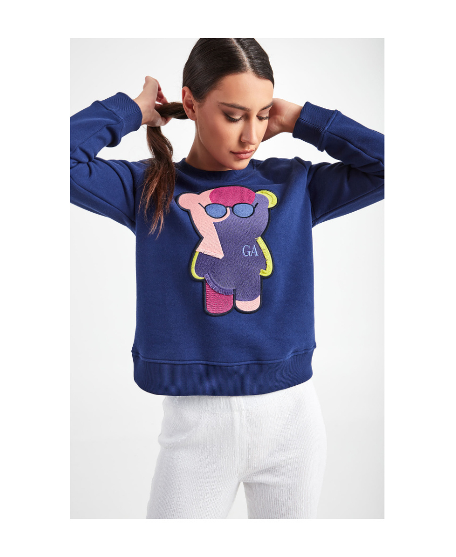 EMPORIO ARMANI GRAPHIC BEAR PRINT SWEATSHIRT