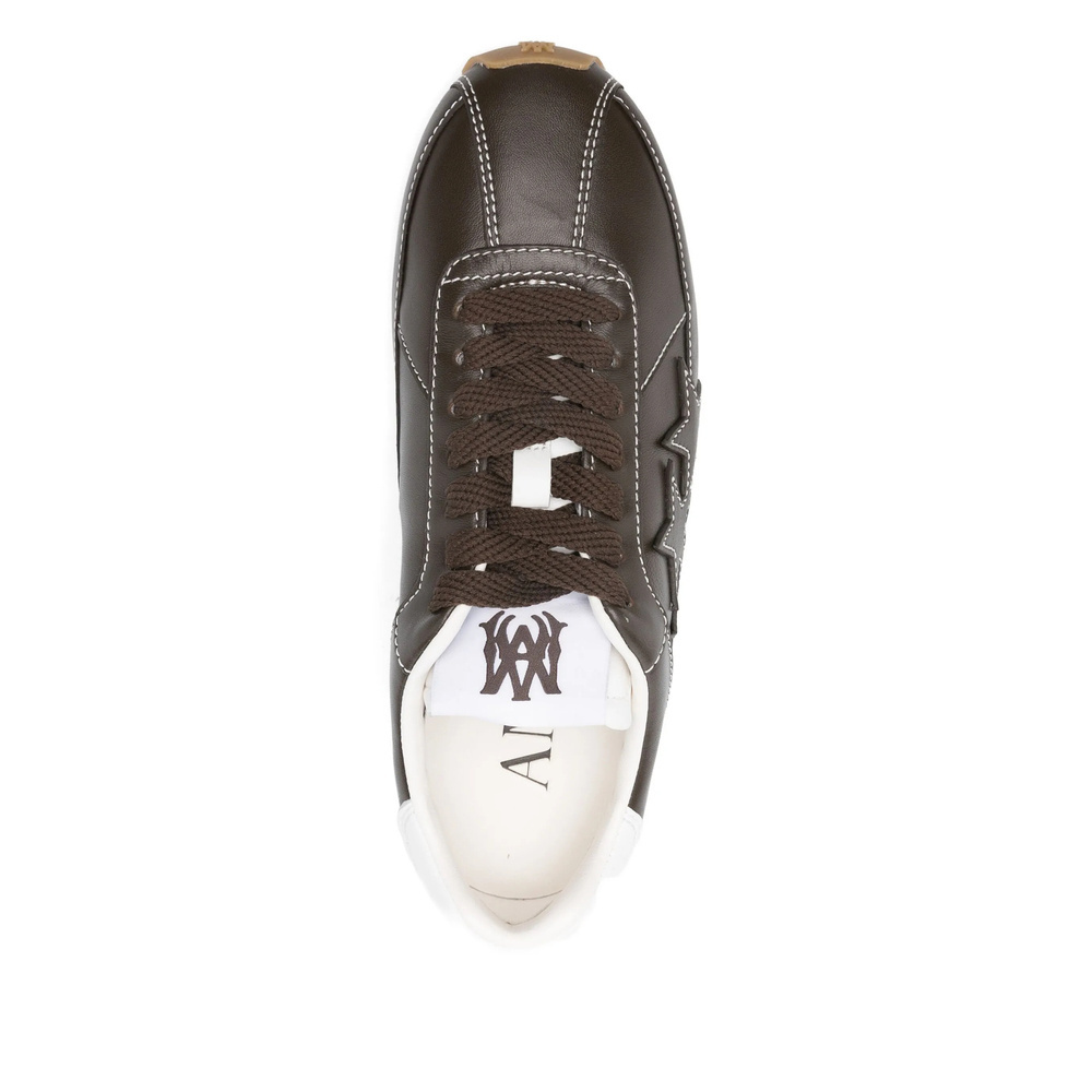 Amiri Pacific Flat Leather Sneakers In Brown