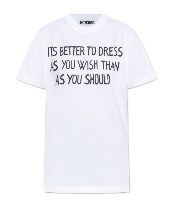 Moschino Archive Slogan Print T-shirt In White