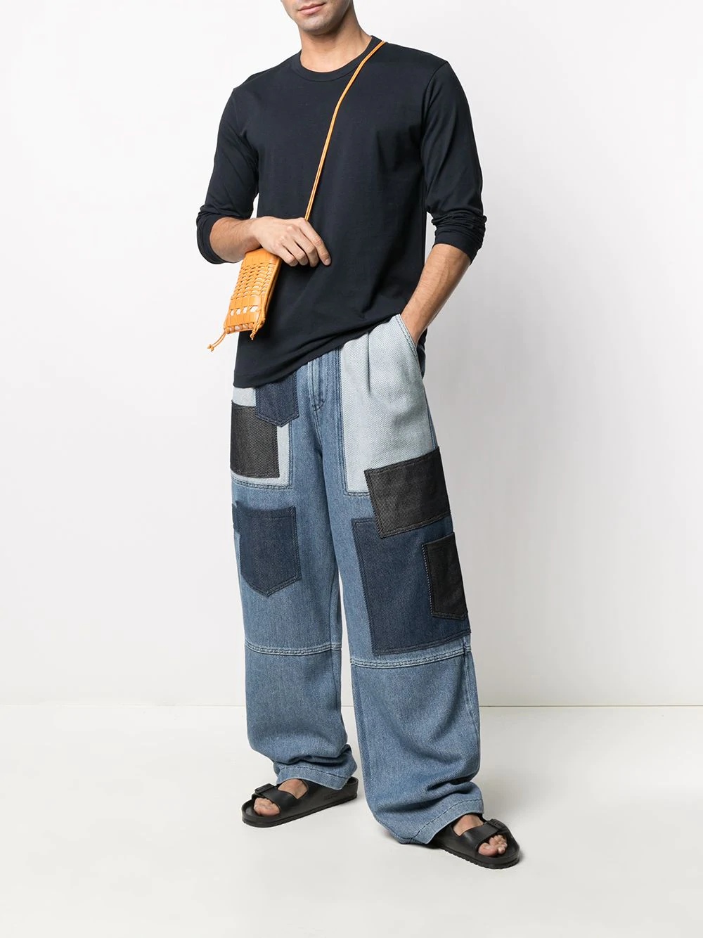 Comme Des Garçons Long Sleeve Crew Neck Knit Sweater In Black