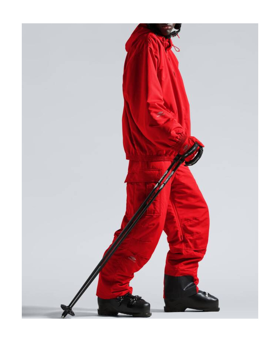 Balenciaga Logo-print Hooded Ski Jacket In Red