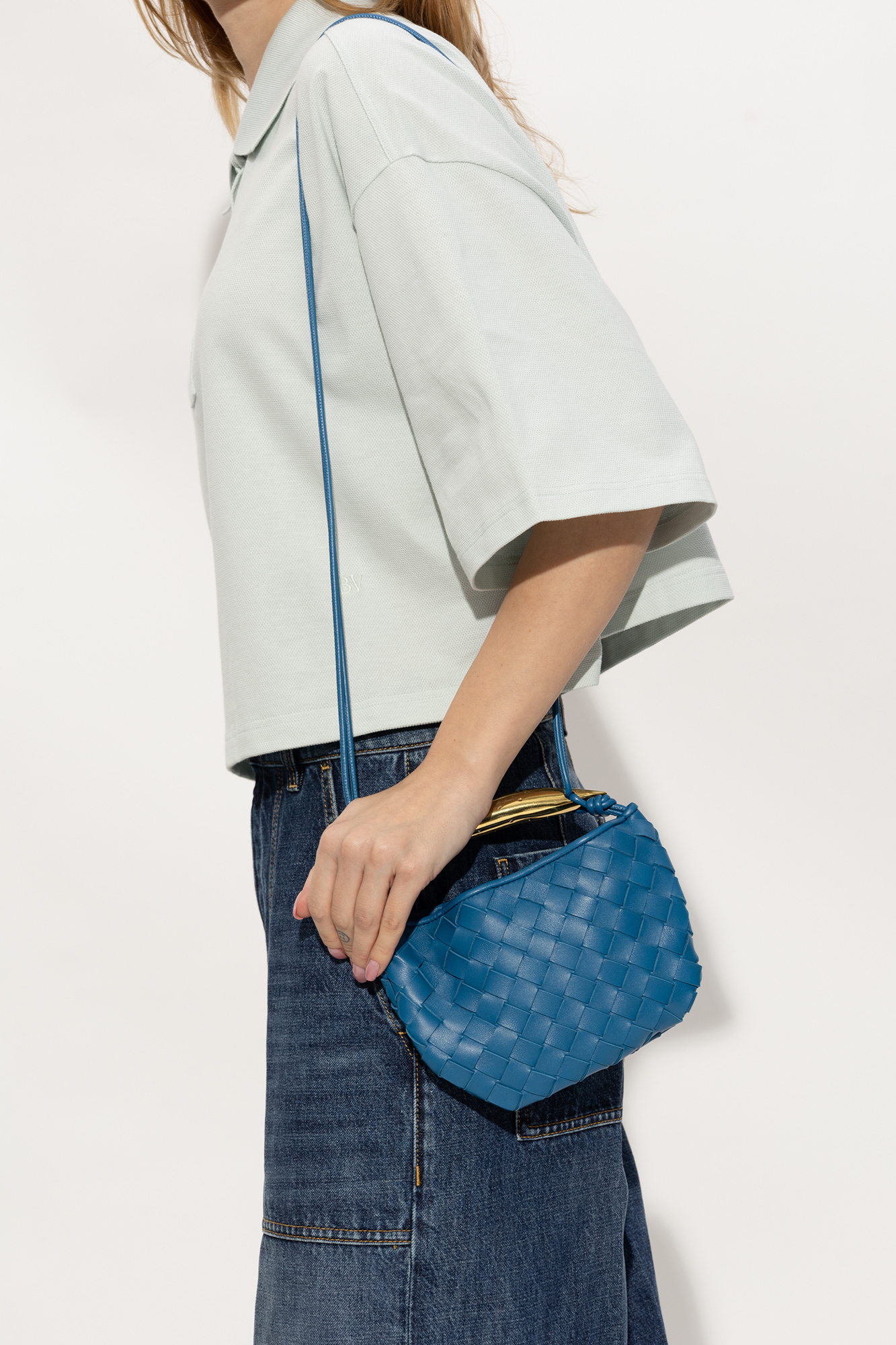 Bottega Veneta Blue Mini Sardine Bag In Blue