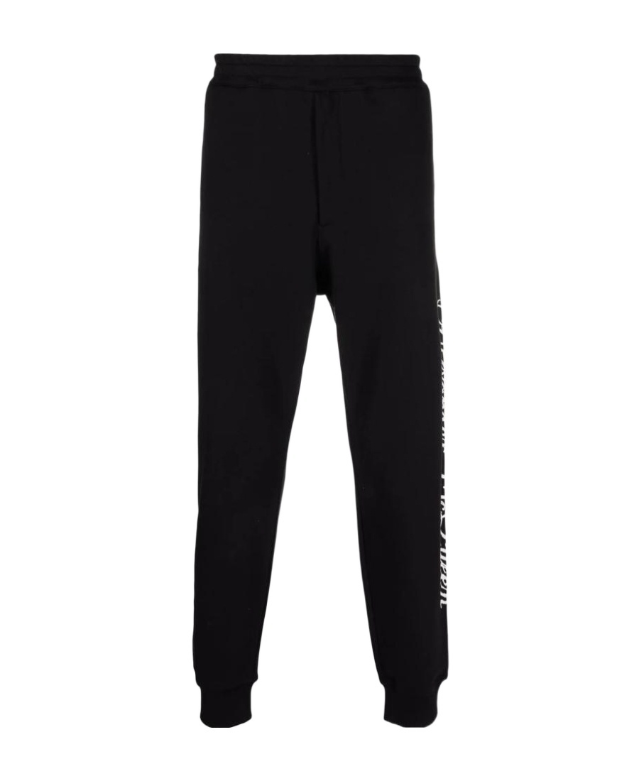 Alexander Mcqueen Slim-fit Cotton Track Pants In Black