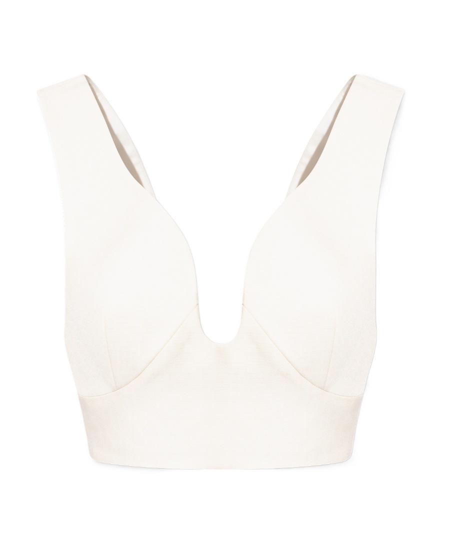 Shop Jil Sander Open-back Sleeveless Crop Top In White
