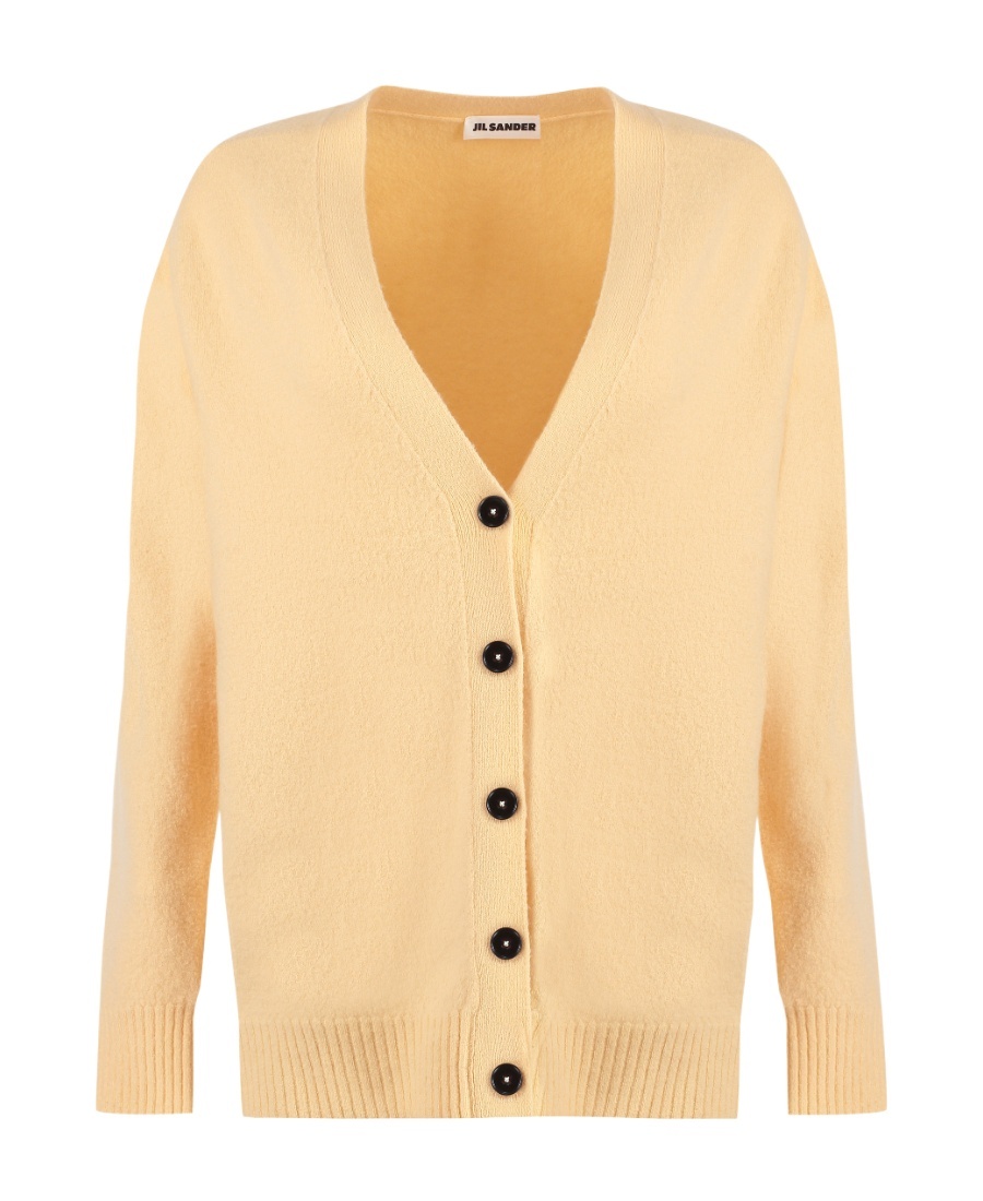Shop Jil Sander V-neck Cardigan In Nude