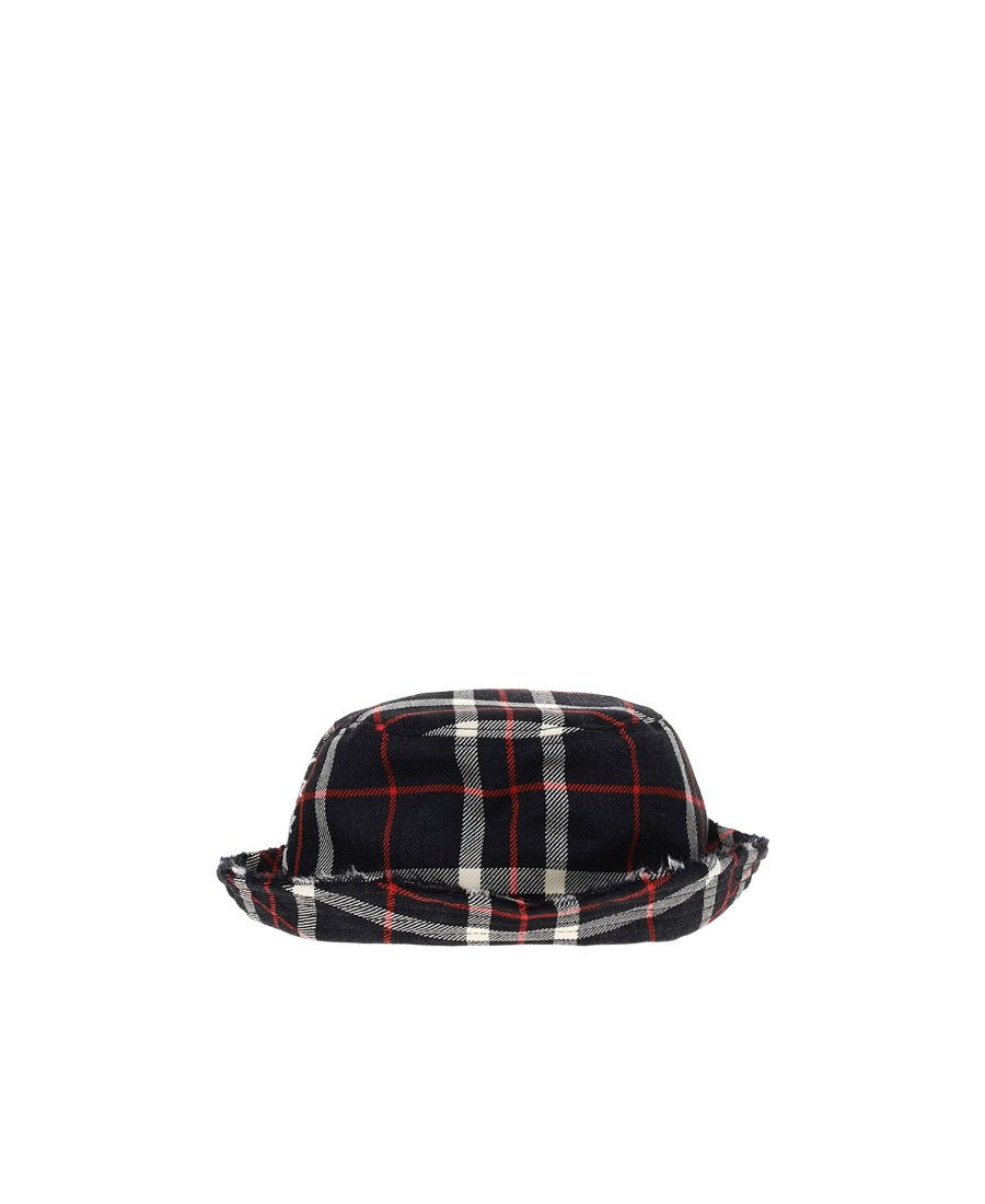 Marni Check-print Distressed-effect Cap In Black