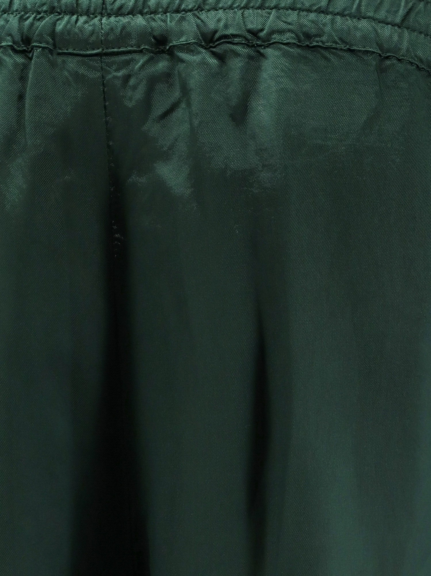 Aspesi Trousers Elastic Waistband Side Welt Pockets Wide Leg In Green