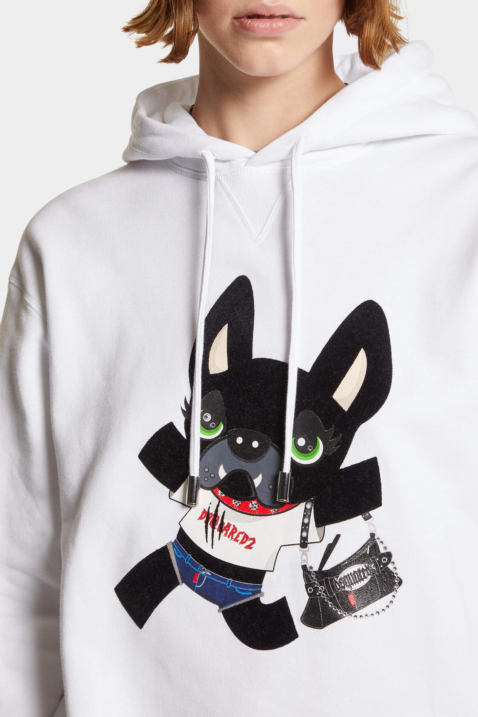 Dsquared2 Knitwear Hood Graphic Print In White