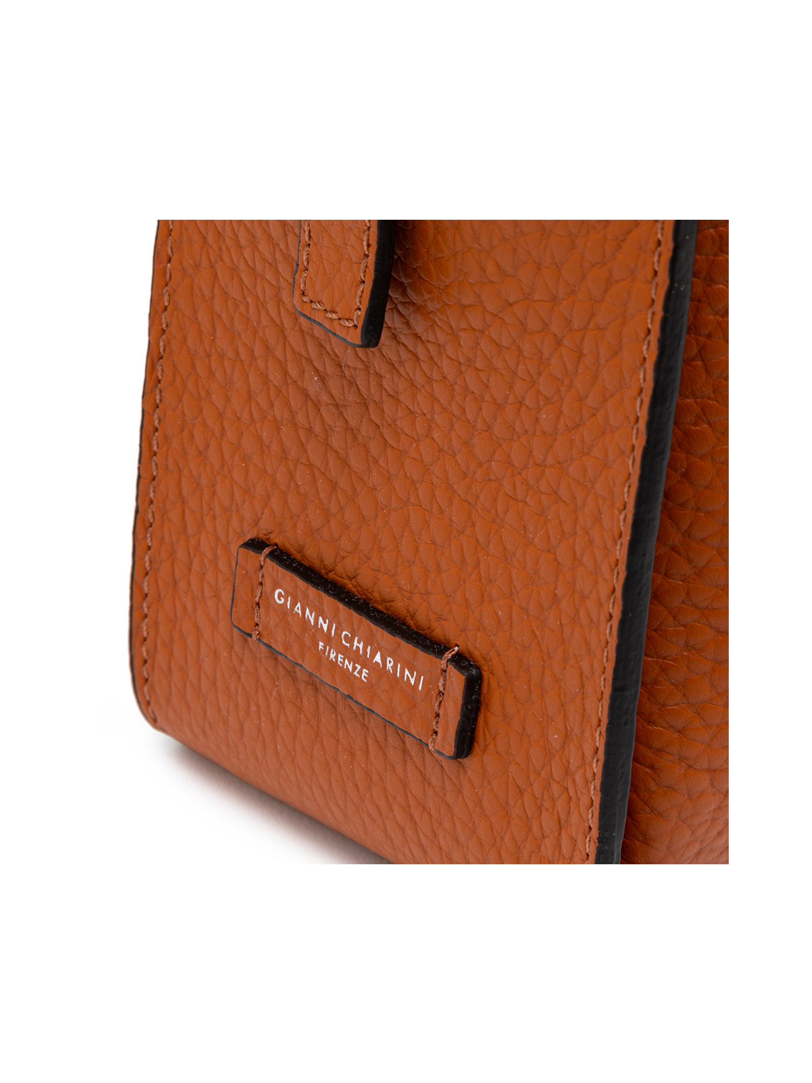 Gianni Chiarini Penelope Shoulder Bag In Double Grain Maxi Leather In Brown