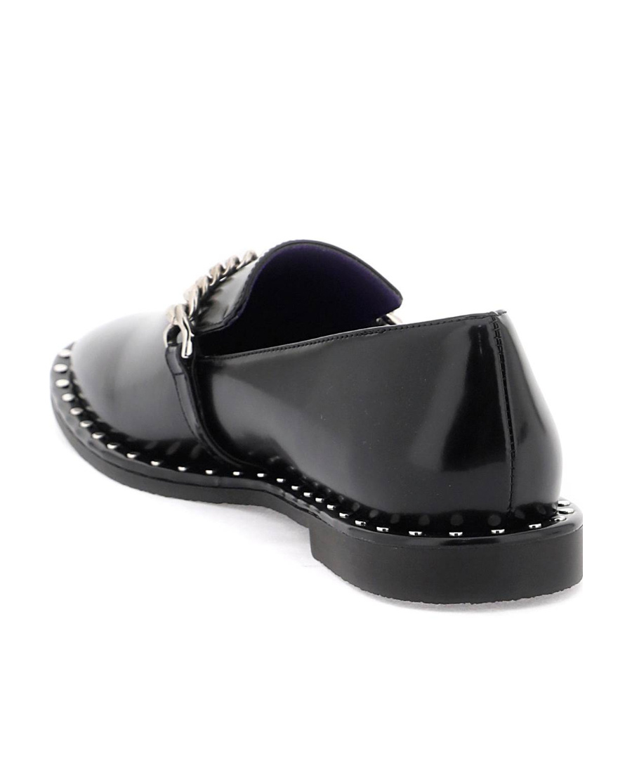 Stella Mccartney Falabella Chain-link Detailing Loafers In Black