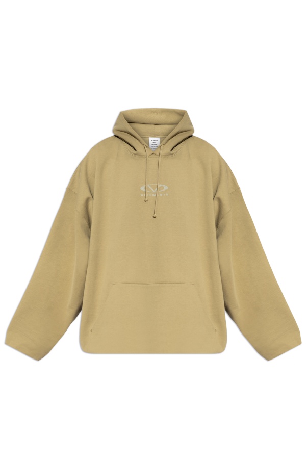 Shop Vetements Logo Hoodie In Nude