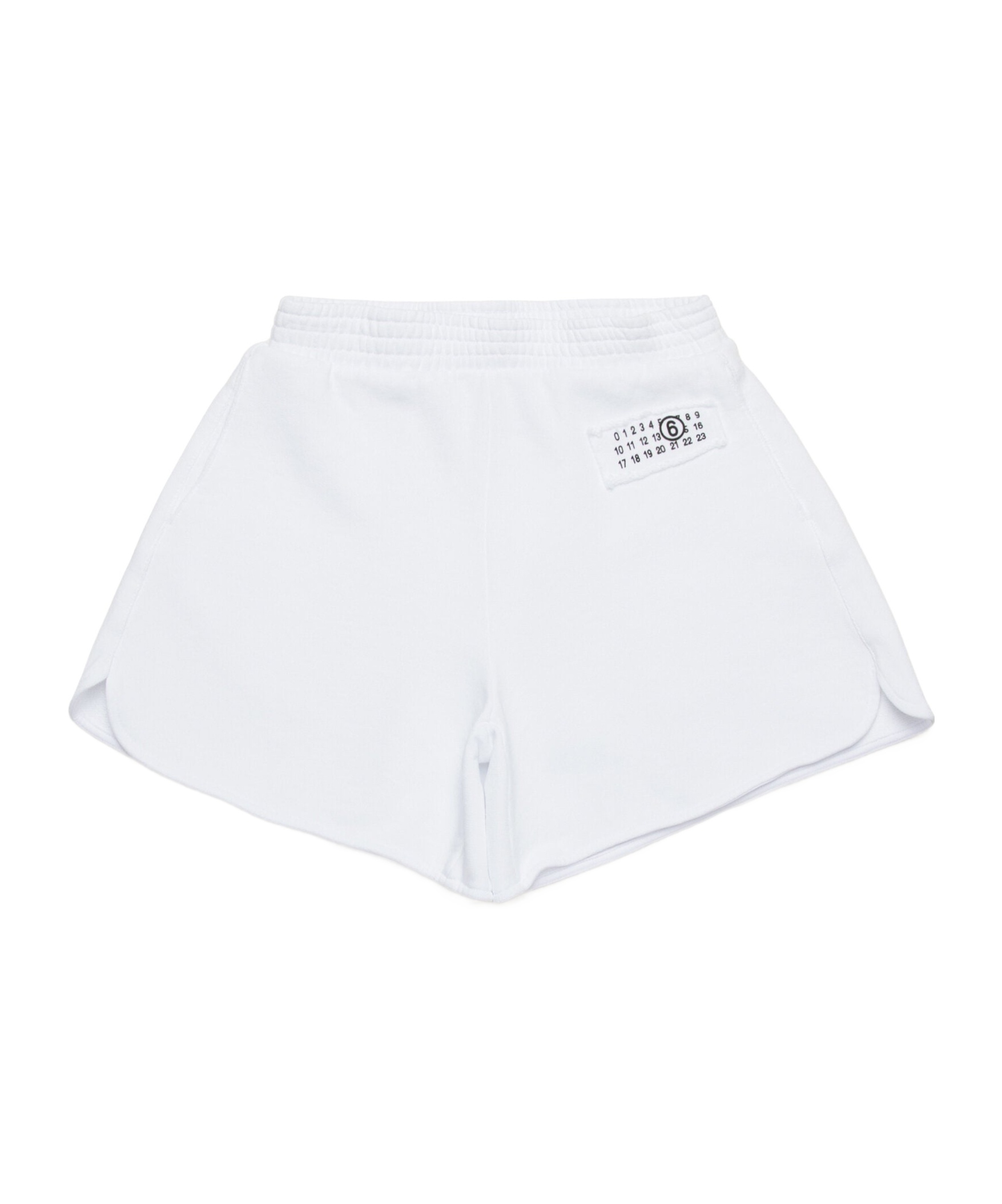 Mm6 Maison Margiela Numeric Logo-appliqué Track Shorts In White
