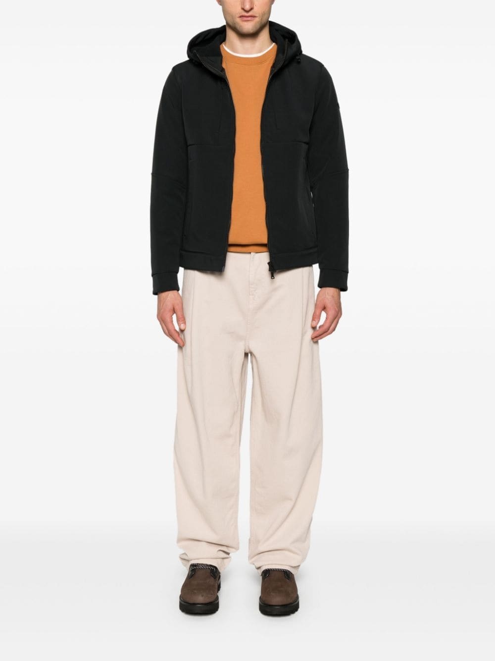 Paul & Shark Hooded Shell Jacket In Black