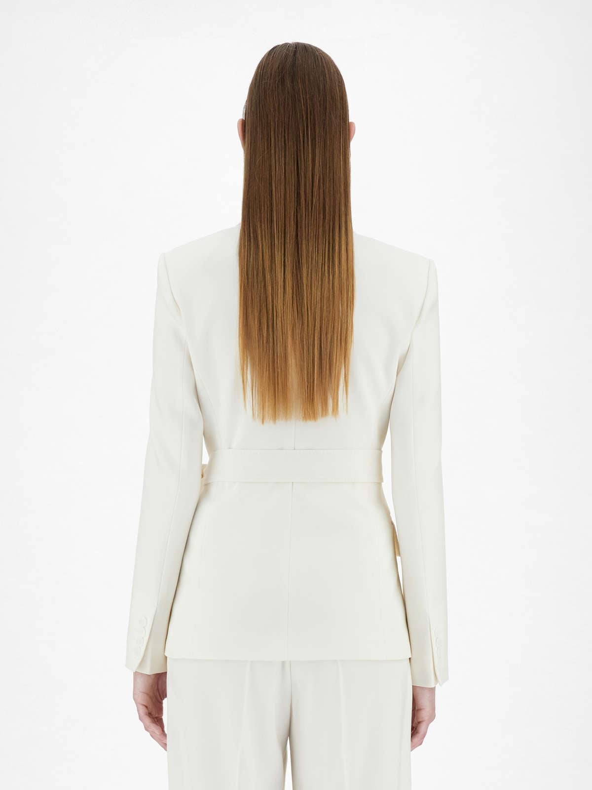 Max Mara Lapel Design Suit Jacket In White
