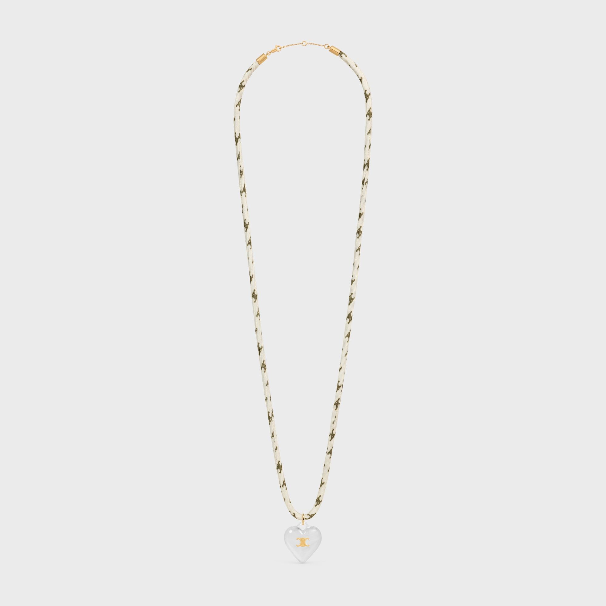 Celine Cœur Triomphe Necklace In Silk, Resin And Brass With Gold Finish