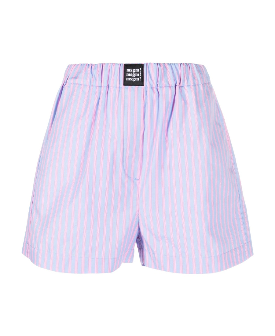 Msgm Logo Shorts In Blue