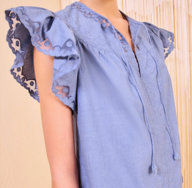 Ulla Johnson Effie Top In Blue