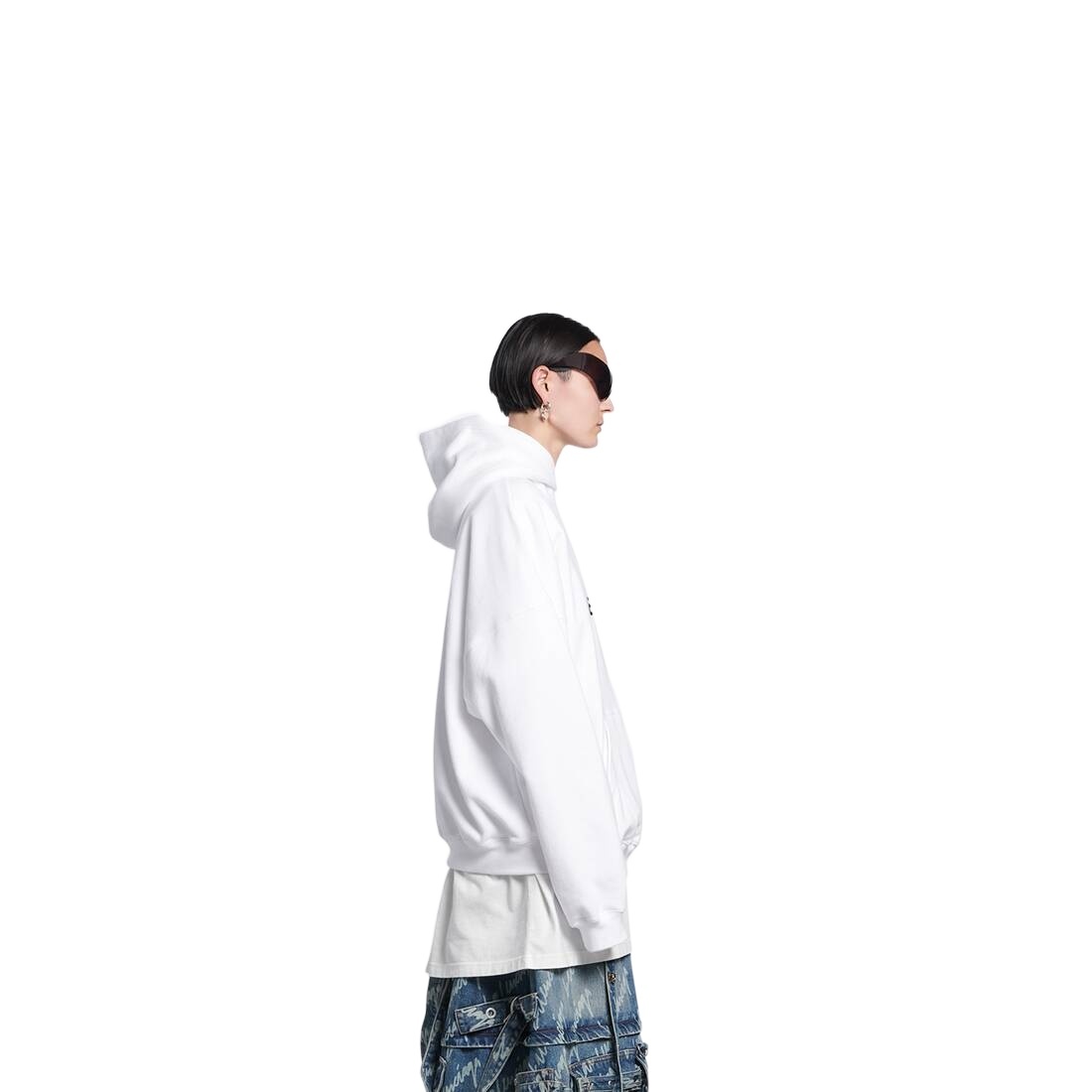 Balenciaga Logo-print Hoodie In White