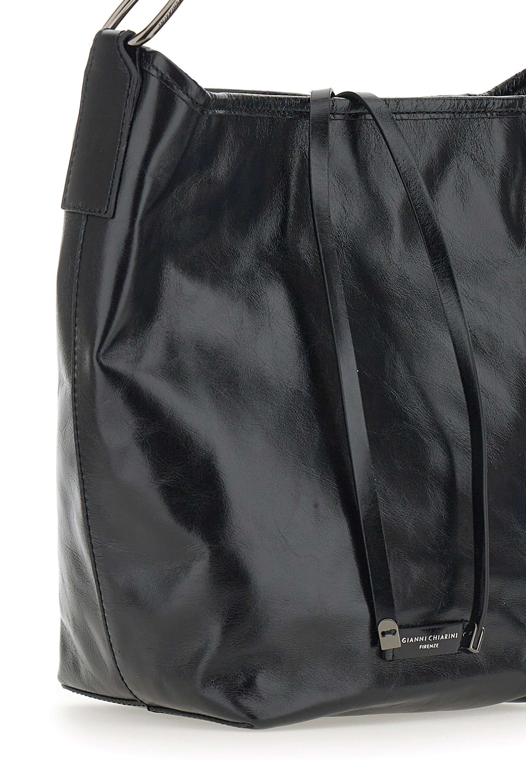 Gianni Chiarini Logo Patch Bag In Black