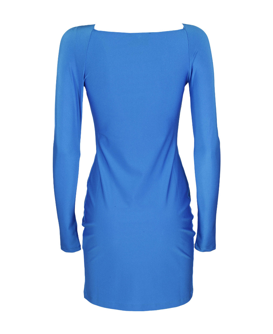 Coperni Twisted Cut-out Jersey Dress In Blue