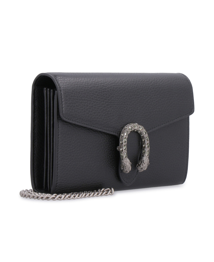 Gucci Dionysus Small Leather Shoulder Bag In Black