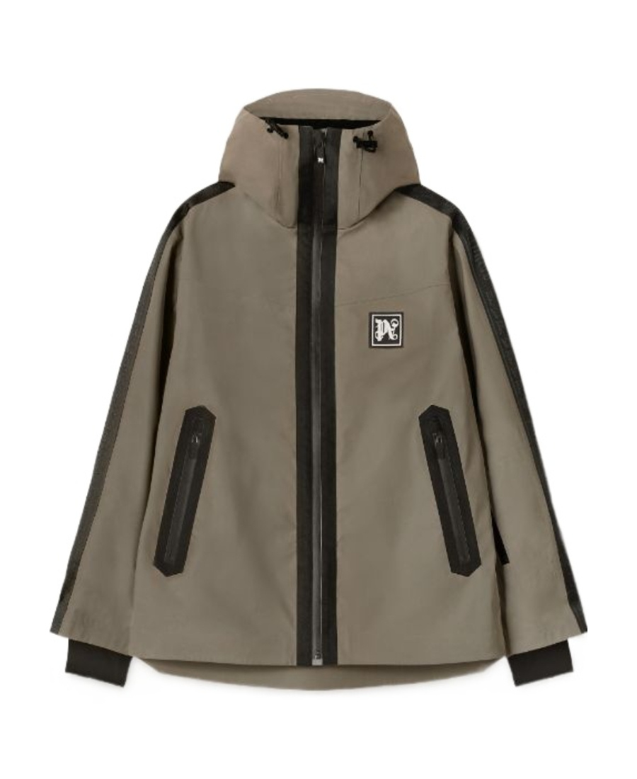 Palm Angels Reflective Hooded Ski Jacket In Green