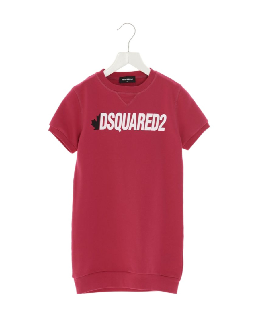 Dsquared2 Teen Logo-print Short-sleeve T-shirt Dress In Red