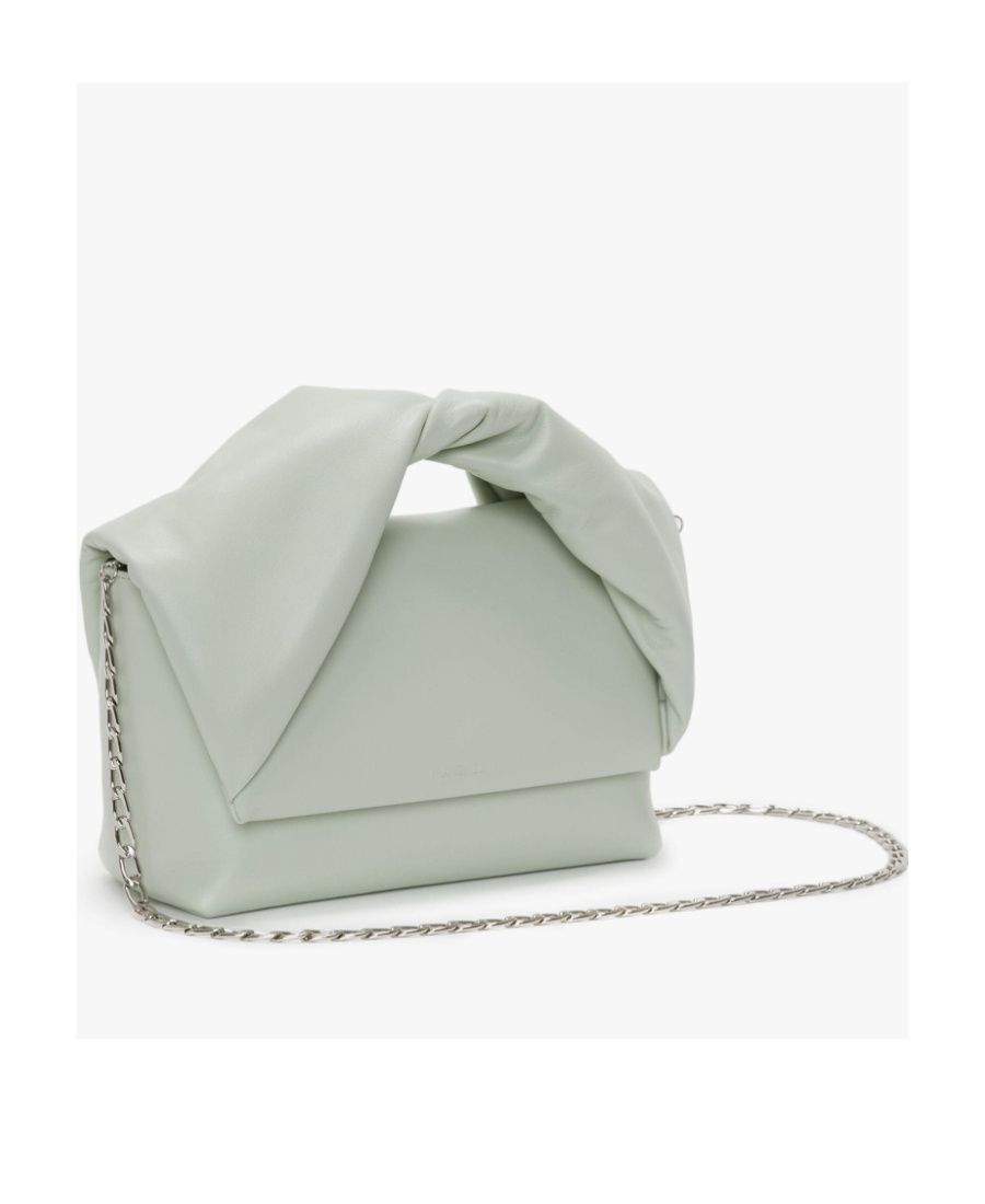 Shop Jw Anderson Large Twister Leather Tote Bag In Gray