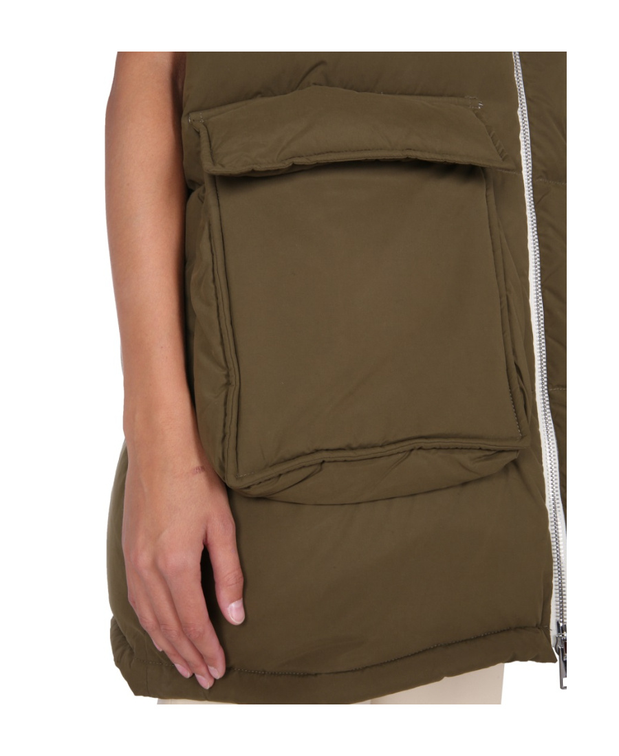 Sunnei Removable Sleeved Puffy Down Jacket In Green