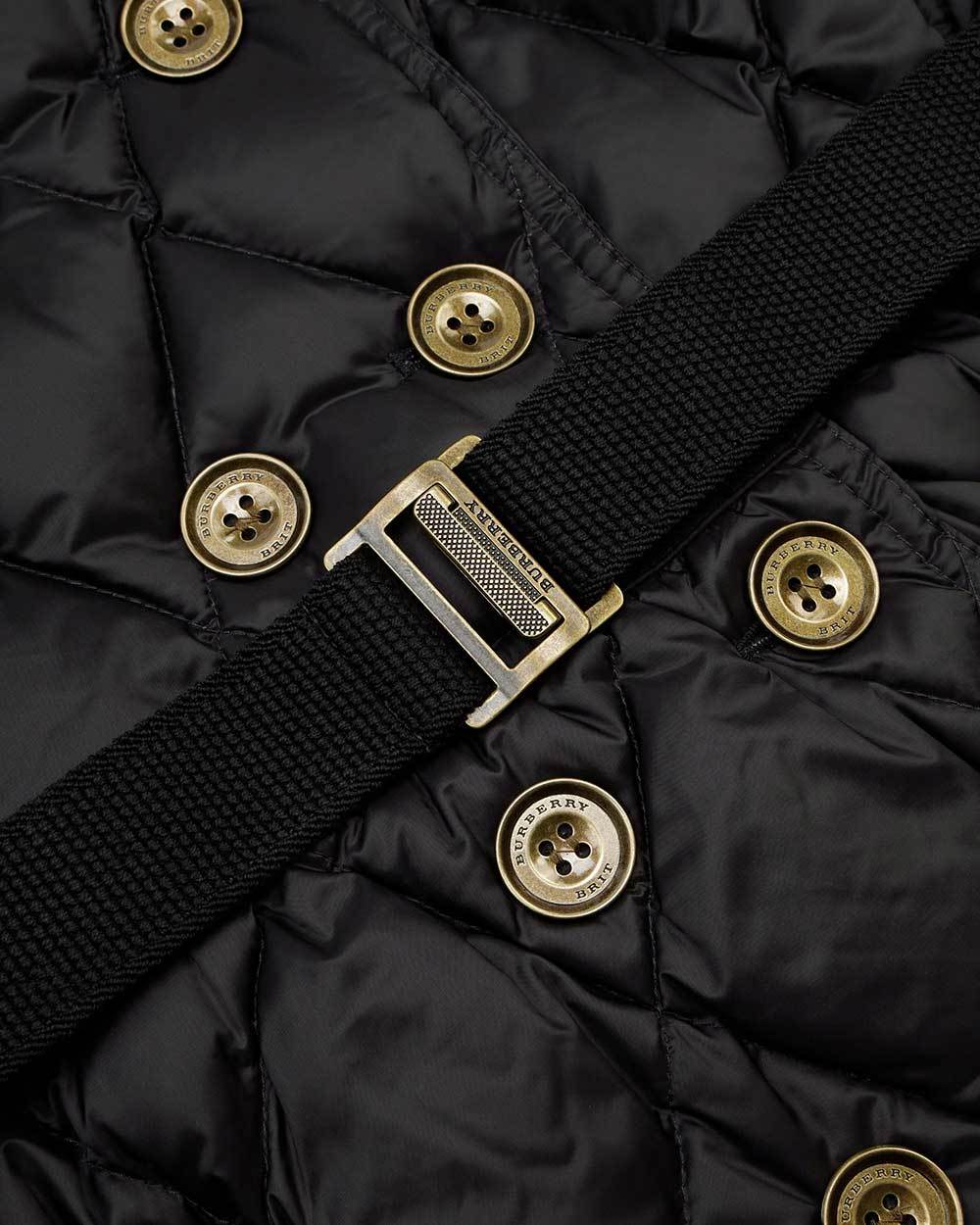 Burberry Hooded Down Jacket In Black